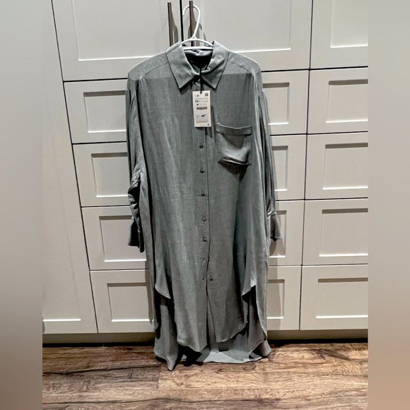 Zara long asymmetric shirt / dress - Picture 7 of 8